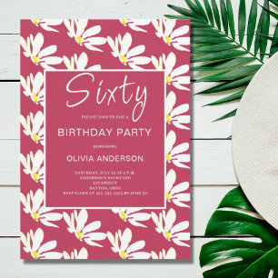 Invitación 60.ª margarita floral blanca