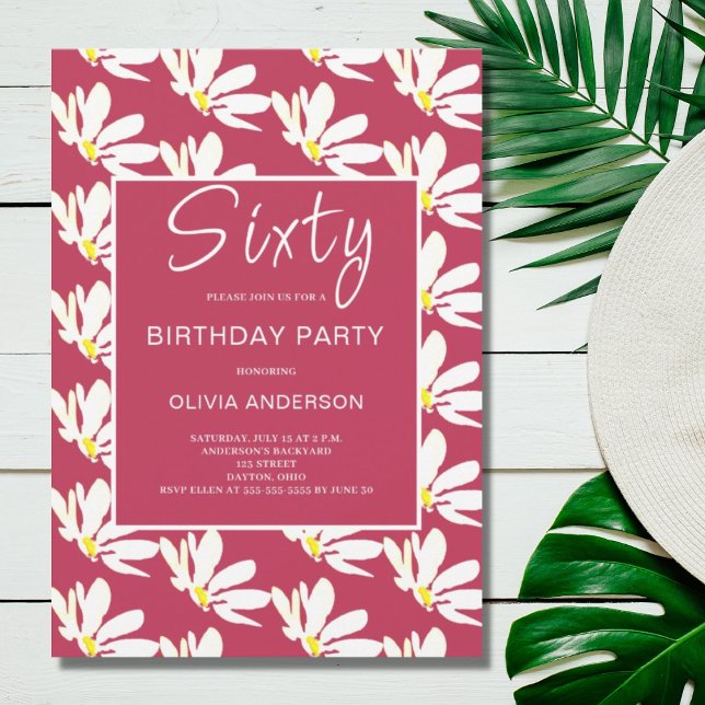 Invitación 60.ª margarita floral blanca (Subido por el creador)