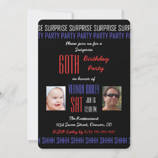 Invitación 60.ª Sorpresa Fiesta de Cumpleaños para los hombre