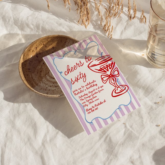 Invitación 60.ª Vidrio de Champagne colorida (Subido por el creador)