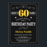Invitación 60.º alkboard negro y amarillo<br><div class="desc">60.ª Invitación de cumpleaños Tipografía Negra y Verde. Pizarra. Fondo blanco y negro. Cumpleaños de adultos. Cumpleaños de hombres o mujeres. Invite a un niño o a una Chica. 13.º 15.º 16.º 18.º 20.21.30.40.50.60.70.80.90.100. Cualquier edad. Para una mayor personalización, haga clic en el botón "Personalizar" y utilice nuestra herramienta de...</div>