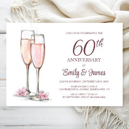 Invitación 60.º Aniversario Boda Champagne