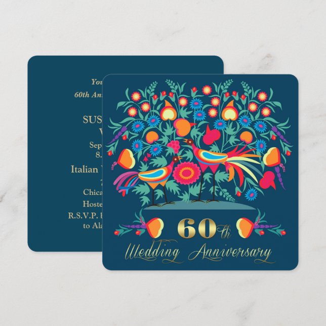 Invitación 60.º Aniversario Boda del Arte Popular (Anverso / Reverso)