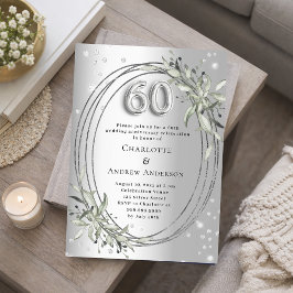 Invitación 60.º aniversario de los bodas diamantes de plata v