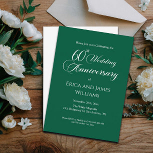 Invitación 60.º Aniversario del Boda de Diamantes Elegante Gu