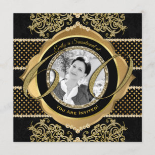 Invitación 60.º cumpleaños 60º marco de fotos de diamantes de