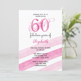 Invitación 60.º cumpleaños 60 años fabulosos PINK
