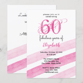 Invitación 60.º cumpleaños 60 años fabulosos PINK