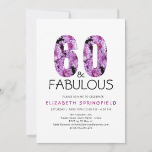 Invitación 60.º cumpleaños 60 y fabulosa morada