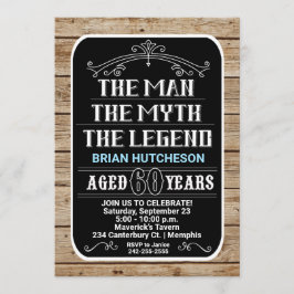 Invitación 60.º cumpleaños El hombre el mito la leyenda 60 añ