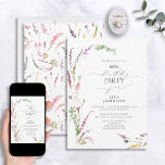 Invitación 60.º Cumpleaños Elegante Floral de Flor Silvestre<br><div class="desc">Celebrar un cumpleaños número 60 con estilo con esta impresionante invitación de flores silvestres de moda de cumpleaños número 60! Con un marco elegante de hermosas flores silvestres acuáticas, crea el entorno perfecto para honrar esta ocasión especial. Además, puedes personalizar la invitación con detalles personales escritos en caligrafía escrita a...</div>