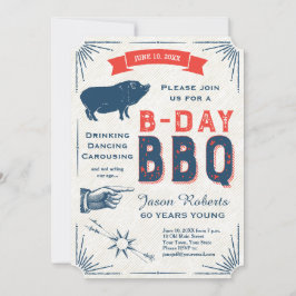Invitación 60.º cumpleaños Fiesta BBQ Toda la cosecha estadou