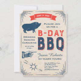 Invitación 60.º cumpleaños Fiesta BBQ Toda la cosecha estadou