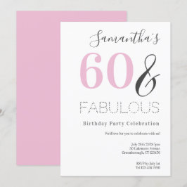 Invitación 60.º cumpleaños Fiesta rosa moderno
