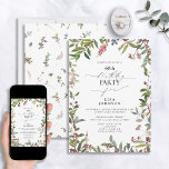 Invitación 60.º cumpleaños invierno Flor silvestre color de a<br><div class="desc">Celebra un estilo de cumpleaños número 60 con esta impresionante invitación de color de flores silvestres de cumpleaños número 60! Con un marco elegante de hermosas acuarelas naturales, flores silvestres y bayas rojas, crea el entorno perfecto para honrar esta ocasión especial. Además, puedes personalizar la invitación con detalles personales escritos...</div>