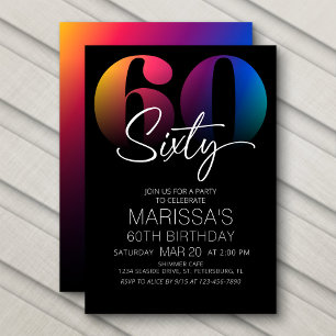 Invitación 60.º cumpleaños moderno