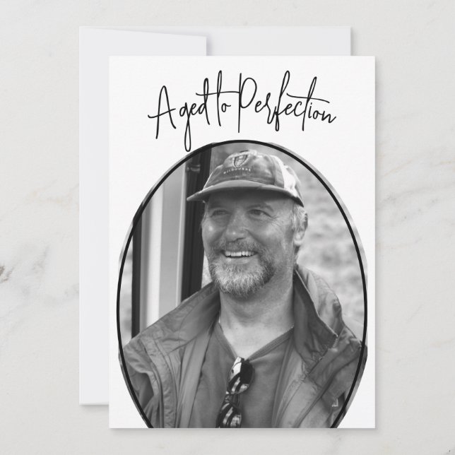 Invitación 60.º cumpleaños - Moderno y elegante foto (Reverso)