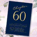 Invitación 60.º cumpleaños Oro Azul Capítulo 60<br><div class="desc">Celebra una vida de recuerdos y logros con nuestro 60º cumpleaños azul y oro Capítulo 60 Invitación diseñado por el personalizado. Con un hermoso diseño que con elegancia captura el hito especial, esta invitación es perfecta para celebrar el 60 cumpleaños de un ser querido. Añade el nombre del destinatario, el...</div>