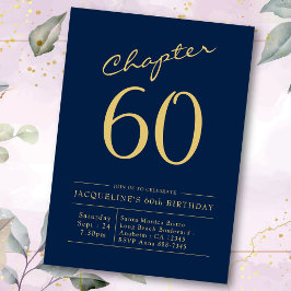Invitación 60.º cumpleaños Oro Azul Capítulo 60