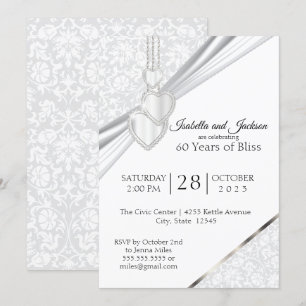 Invitación 60.º diseño de aniversario de diamantes