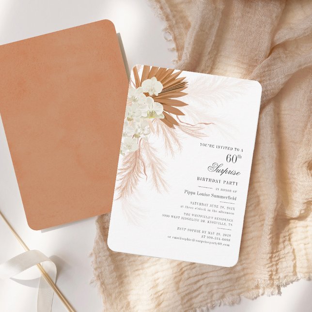 Invitación 60.º Fiesta de Grass Pampas (60th Birthday Pampas Grass Party Invitation)
