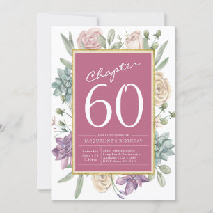 Invitación 60.º Fiesta de la sorpresa floral de cumpleaños