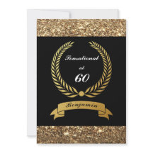 60.º Fiesta elegante Purpurina de oro negro