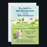 Invitación 60.º Fotomontaje de Fiesta del Cumpleaños de los H<br><div class="desc">Esta fiesta festiva y colorida Invitación a la Fiesta de los Años 60 tiene un tema de golf y es ideal para un golfista. Cuenta con un carrito de golf con clubes de golf en un campo de golf, Mucho por personalizar para hacer apropiado para su propio evento así como...</div>