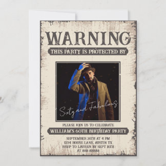 Invitación 60.º Fun Retro Vintage Sesenta y Fabuloso Cumpleañ