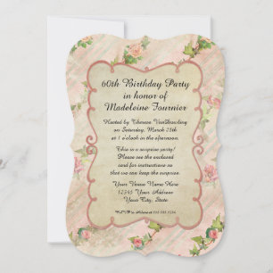 Invitación 60.º marco de pergamino de la fiesta de cumpleaños