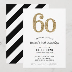 Invitación 60.º PARTIDO DE CUMPLEAÑOS INVITA A purpurina de o