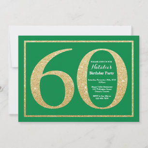 Invitación 60.º Purpurina de Ecología y Oro de Cumpleaños