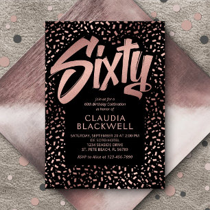 Invitación 60.º Rosa de oro
