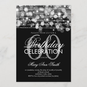 Invitación 60.a plata elegante de las chispas de la fiesta de