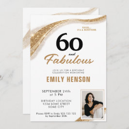 Invitación 60 and Fabulous Gold 60th Birthday