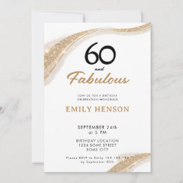Invitación 60 and Fabulous Gold 60th Birthday Invitation
