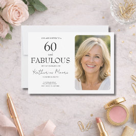 Invitación 60 and Fabulous  Photo 60th Birthday Party