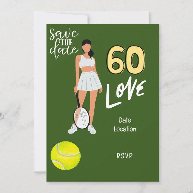 Invitación 60 Aniversario del Tenis para la jugadora (Anverso)