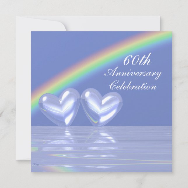 Invitación 60 Aniversario Diamond Hearts (Anverso)
