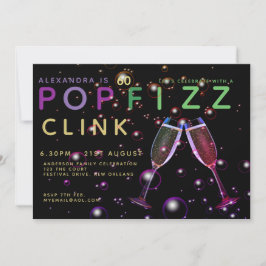 Invitación 60 Aniversario moderno - POP FIZZ CLINK Champagne