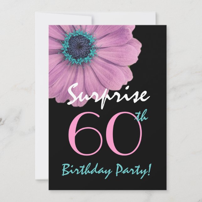 Invitación 60 Aniversario único y negro (Anverso)