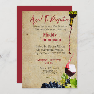 Invitación 60 años de celebración del cumpleaños del vino de 