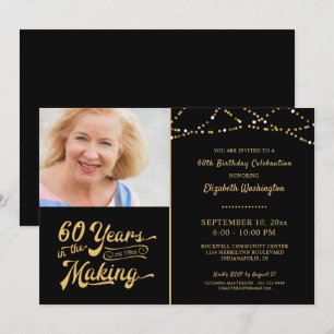 Invitación 60 AÑOS DE Cumpleaños EN LA LUZ DE HACER cadenas