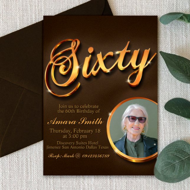 Invitación 60° cumpleaños de mujer con imagen (Subido por el creador)