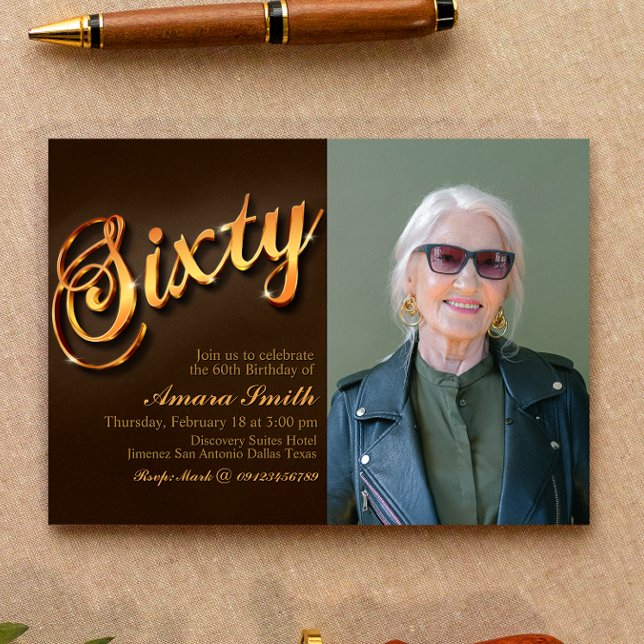 Invitación 60° cumpleaños de mujer con imagen (Subido por el creador)