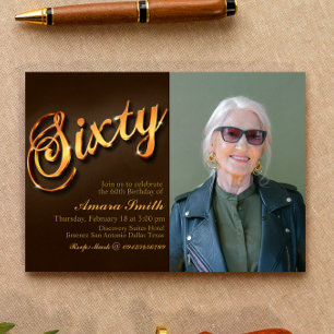 Invitación 60° cumpleaños de mujer con imagen