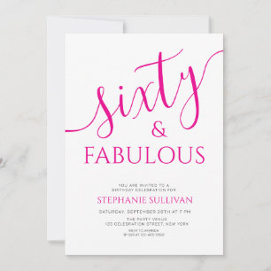 Invitación 60 Cumpleaños fabulosos y elegantes