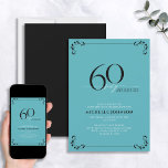 Invitación 60 & Fabulous Turquoise Black & White Birthday<br><div class="desc">It's your special 60th birthday, and it's time to celebrate! Do you want to throw the best bash in town? Make sure it starts off with the highest of style with this 60 & Fabulous Turquoise Black & White Calligraphy Birthday Invitation. It will be sure to set the tone for...</div>