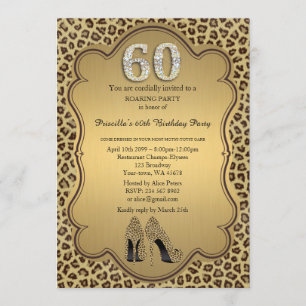 Invitación 60, Fiesta de cumpleaños 60, zapatos de tacones al