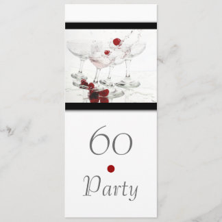 Invitación 60.o champán blanco negro elegante